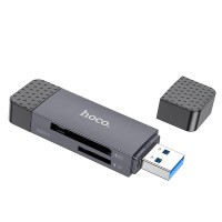  Atmiņas karte reader Hoco HB45 USB-C/USB-A 2-in-1 USB3.0 grey 